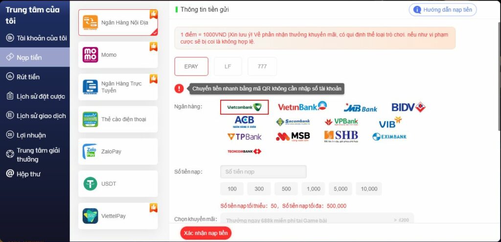 nạp tiền vi68 ra sao