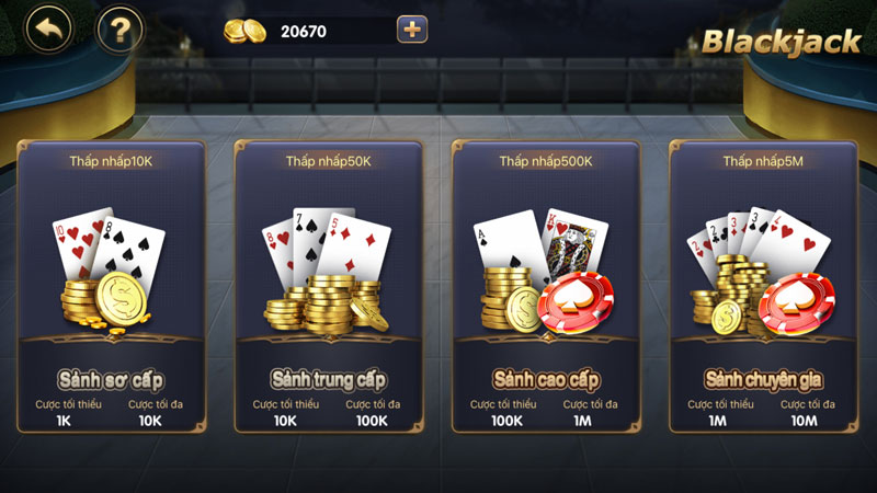 Sảnh chơi Blackjack